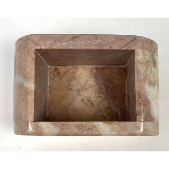 VTG Edna Hibel Mother & Child Pink Marble Lidded TRINKET BOX Art 2.75" EUC - Picture 4 of 5